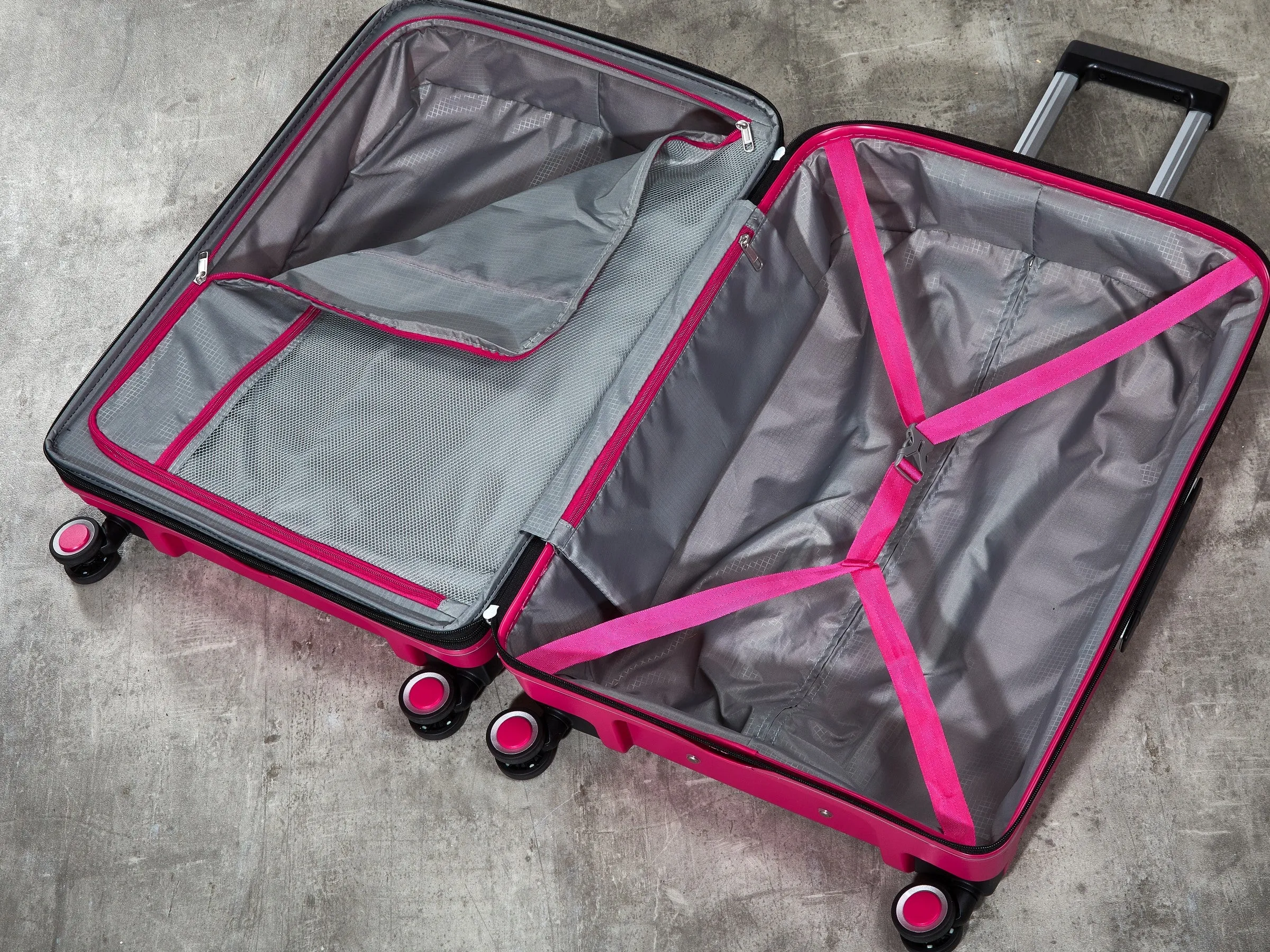 Rock Sunwave Expandable Spinner Medium Suitcase 66cm - Pink