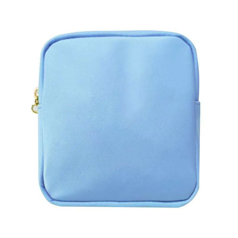 Small Square Zippered Nylon pouch bag - Assorted Colors