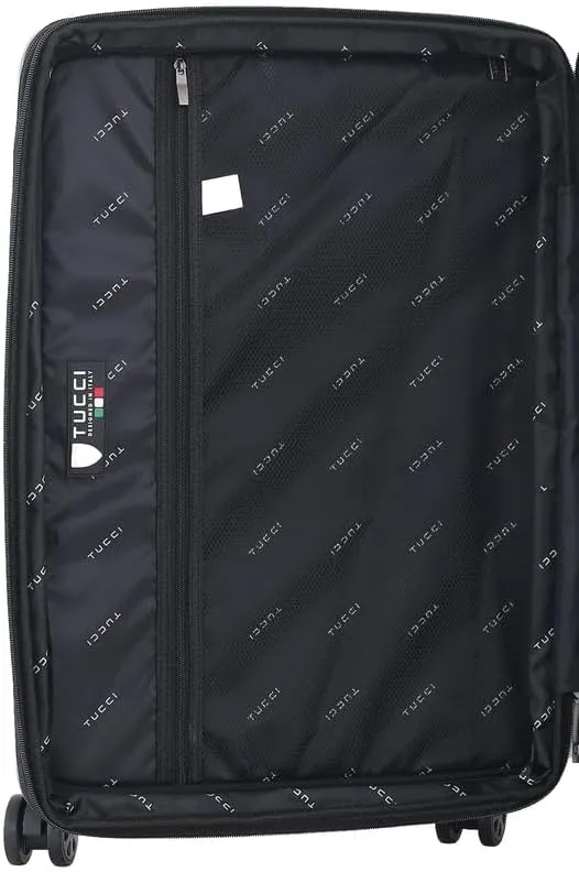 TUCCI Emerald Marble 28” Large Hardside Checked Suitcase