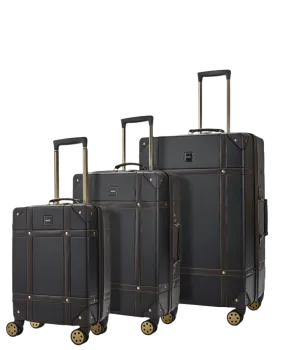 Vintage Set of 3 Suitcases - Black