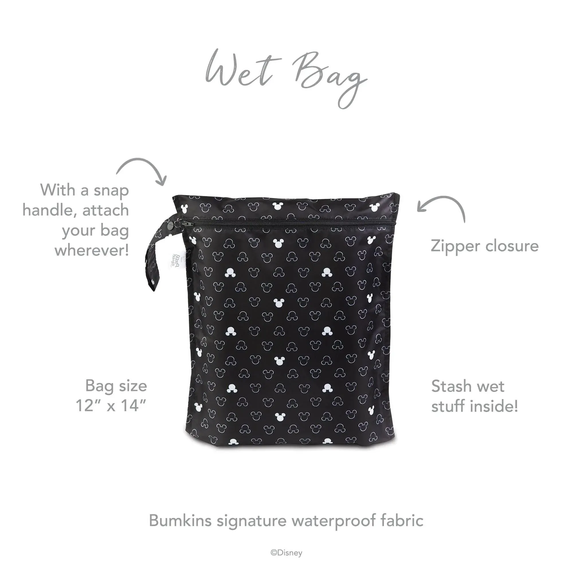 Wet Bag: Mickey Mouse Icon Black   White